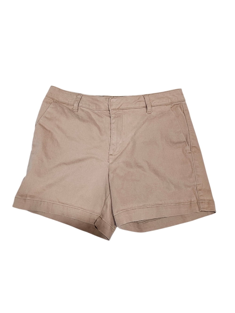 Banana Republic Khaki Chino Shorts Womens‎ Size 8 Beige Stretch Casual Preppy